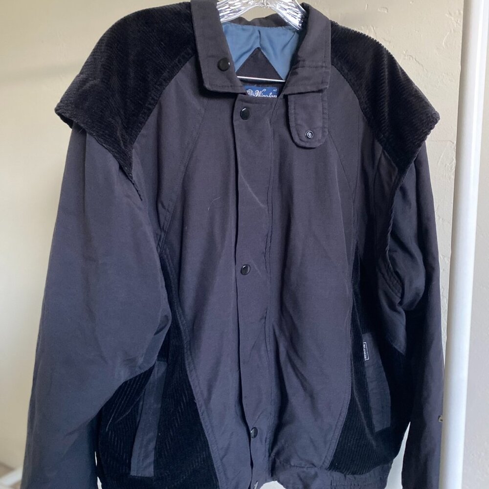 Winston Vintage Black Suede Bomber Windbreaker Jacket